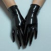 GREEFEI Black Latex Short Gloves,Natural Rubber Gloves Unisex Handmade,Masquerade Theme