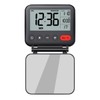 POFET 2-Level Backlight Folding Cover Travel Alarm Clock Calendar Temperature