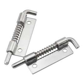 DGHAOP 2pcs 304 Stainless Steel Flat Pin Hinge Spring Latch 50x25mm Movable Spring Bolt Hinge Distribution Cabinet Box Upper and Lower Door Shafts for Cabinet Door
