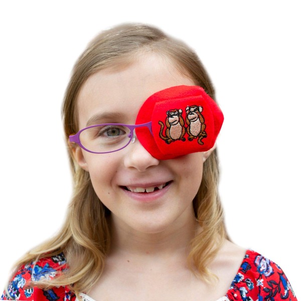 Glasses Eye Patch for Kids to treat Amblyopia / Lazy Eye - Monkeys - ONE PATCH PER ORDER