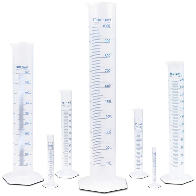 100ml Plastic Graduated Cylinder, Printed Graduations, Single Metric Scale, Polypropylene,