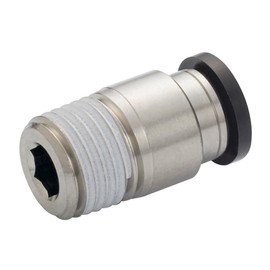 Nippon PISCO One-touch Fitting (Tube Fitting) Straight with Hex Hole, Compatible Tube Size: 0.4 inches (10 mm), Screw Size: R1/4 POC10-02