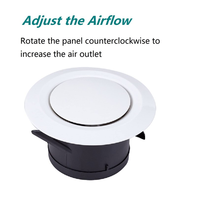 Allvent 3 inch ABS Adjustable Air Vent White Round Soffit