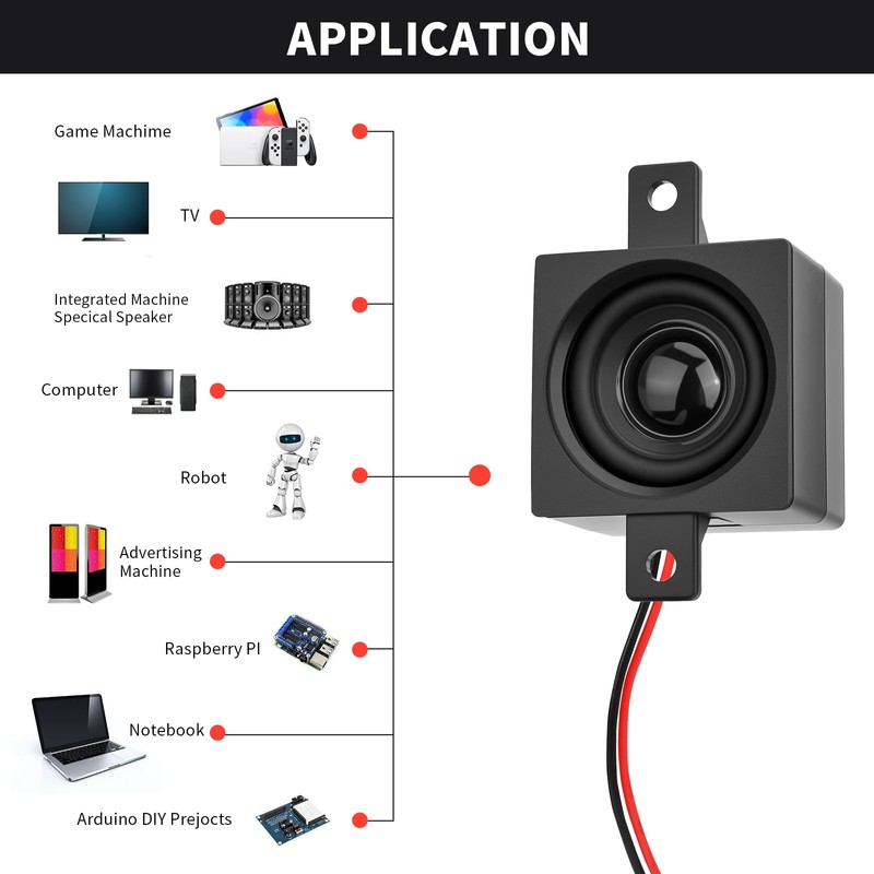 MakerHawk 2pcs Speaker 10 Watt 4 Ohm Single Cavity Mini
