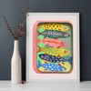Fish Pattern Unframed Painting, 1 Count Modern Canvas Wall Art,