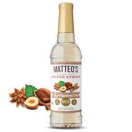 Matteo's Barista Style Sugar Free Coffee Syrup - Coffee Flavoring Syrup with No Sugar, Keto-Friendly, Sweet Flavour & Syrups For Coffee Drinks & Baking Pastries at Home - Hazelnut Chai, 25.4 Oz, 1-pk