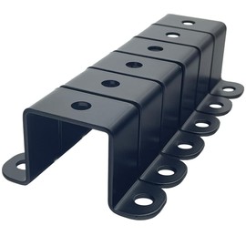 6 PCS 1.5x1.5" Square Pipe Tube Strap Clamps,1.5 inch metal u shaped bracket, steel u clamp bracket for mounting,Black