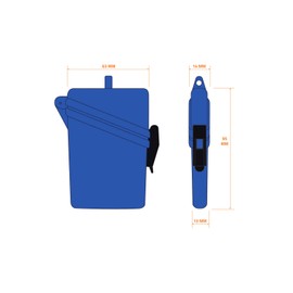 WITZ Strandsafe - Waterproof Bath Safe | Beach Box | Swimming Safe + Carabiner Hook + Nylon Cord, blue, Outdoor