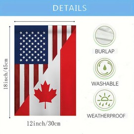 DMERBYL Jamaica Canada Friendship Garden Flag,12x18 in Heavy Duty Jamaican Canadian Outdoor Banner for Patio Yard with Double Side-607