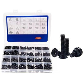 1060Pcs NUZAMAS M2 M3 M4 M5 Socket Head Cap Machine Screws Bolts Nuts Washers Assortment Kit with Hex Wrenches Class 12.9 Alloy Steel Small Metric Screws Set