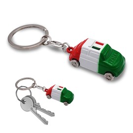 Leddy Living Bag Charm 500 3D with Key Ring, Italian National Flag, Metal, Accessory for Men and Women, Gift Idea, Tri-Colour, One Size, three-tone