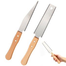 APOMOONS 2 Stück Japansäge Set Feinsäge Holz Handsäge Gehrungssäge Kleine Holzsäge Hand Dübelsäge Holzbearbeitungswerkzeuge Japanische Säge Japan Säge Zweischneidig Zugsäge Woodworking Laubsäge