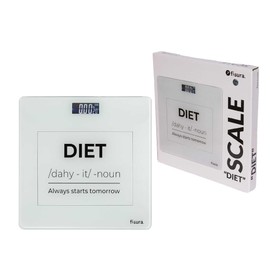 Fisura Fisura - Scales for body weight "diet", Glass weighing scales body weight up to 180 kg with 50 g precision, Step-On technology, 30x30 cm