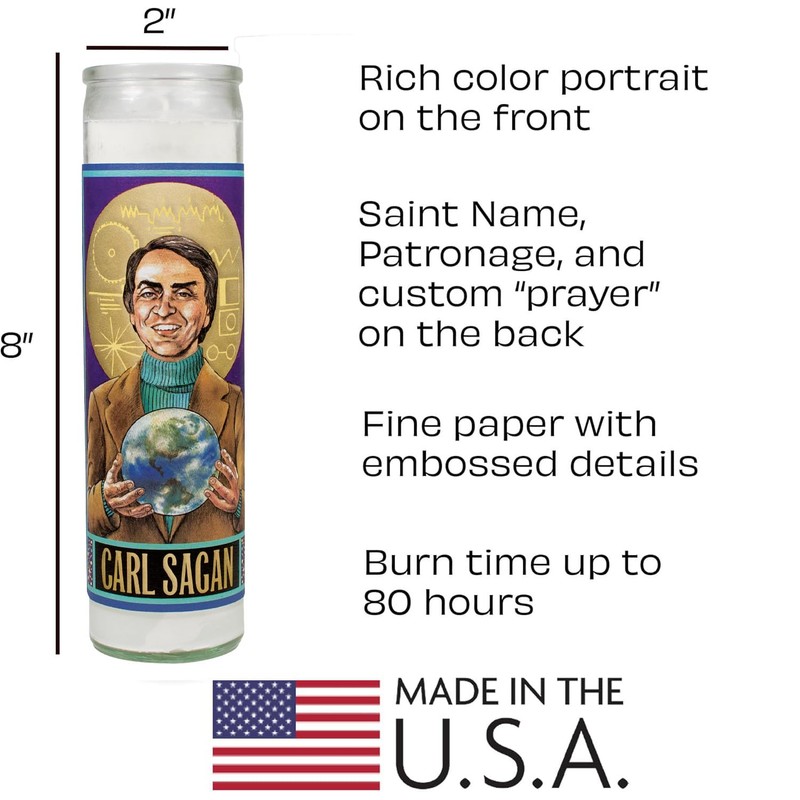The Unemployed Philosophers Guild Carl Sagan Secular Saint Candle -