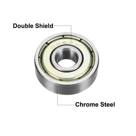 sourcing map 626ZZ Deep Groove Ball Bearing Double Shield 626-2Z 80026, 6mm x 19mm x 6mm Chrome Steel Bearings (Pack of 5)