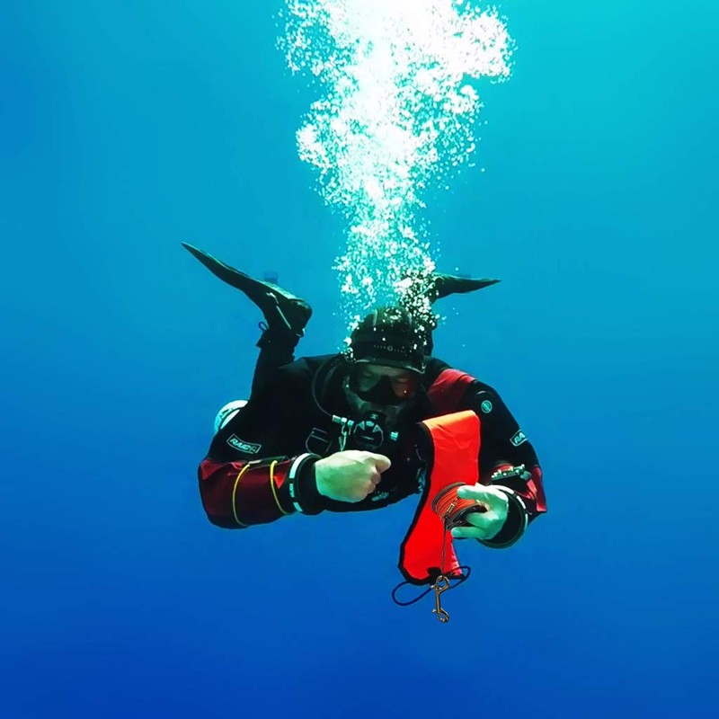 Seafard 4ft Red Scuba Diving Open Bottom Surface Marker Buoy
