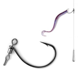 30PCS Swivel Drop Shot Hooks - Quick-Clip Design, Easy Dropshot Rigging for Bass Fishing 2# 1# 1/0 2/0 3/0