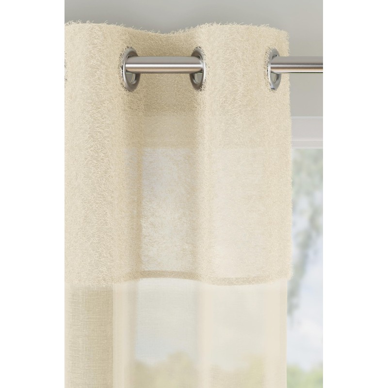 Maple Textiles Eyelet Ring Top Heading Voile Curtain Panels Soft