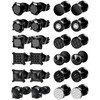 ONESING 12 Pairs Black Earrings for Men Stainless Steel Mens Earrings Stud Hypoallergenic Square Cubic Zirconia Stud Earrings Set for Multiple Piercing