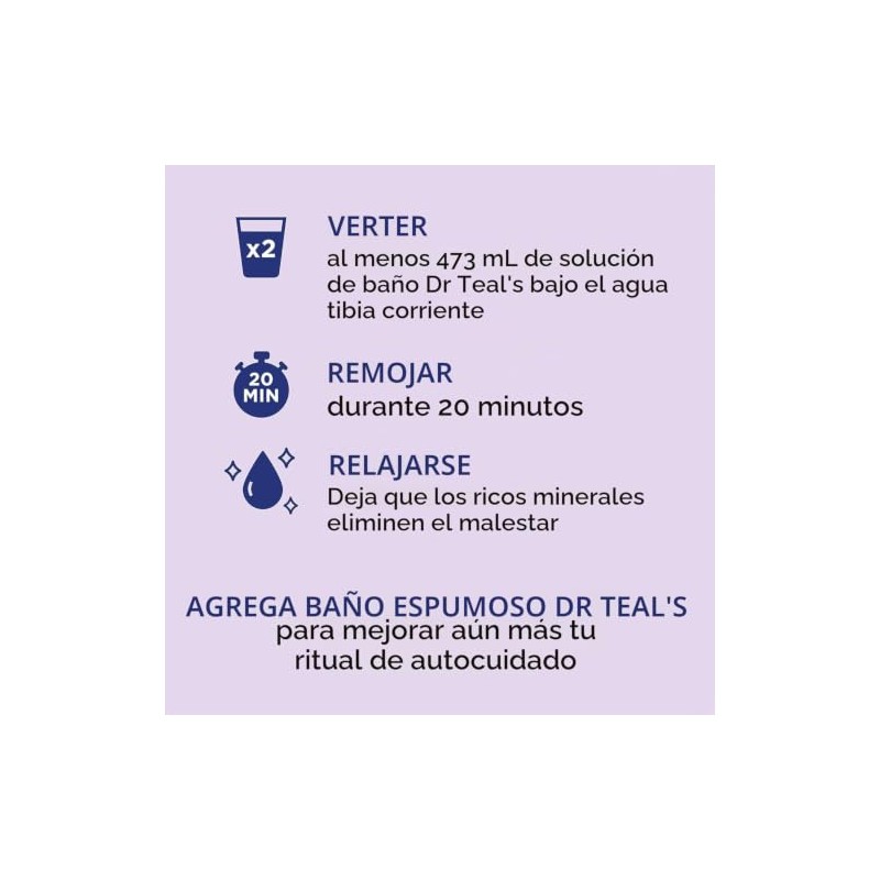 Dr Teal's Pure Epsom Salt Lavender 450gr (2 pzas)