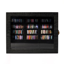 KHIEO Anxiety Bookshelf Mini Books, Contains 300 Miniature Books with Spinal, Shake Away Your Anxiety, Mini Bookshelf Anxiety Reliever, Home and Office Decoration for Book Lovers (Black, Large)