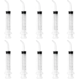 Dental Irrigation Syringe with Curved Tip,10Pcs Curved Tip Syringe Dental Syringes,Plastic Dental Irrigation Syringe with Curved Tip,Irrigation Syringe Oral Irrigator Curved Syringe Injection Syringe