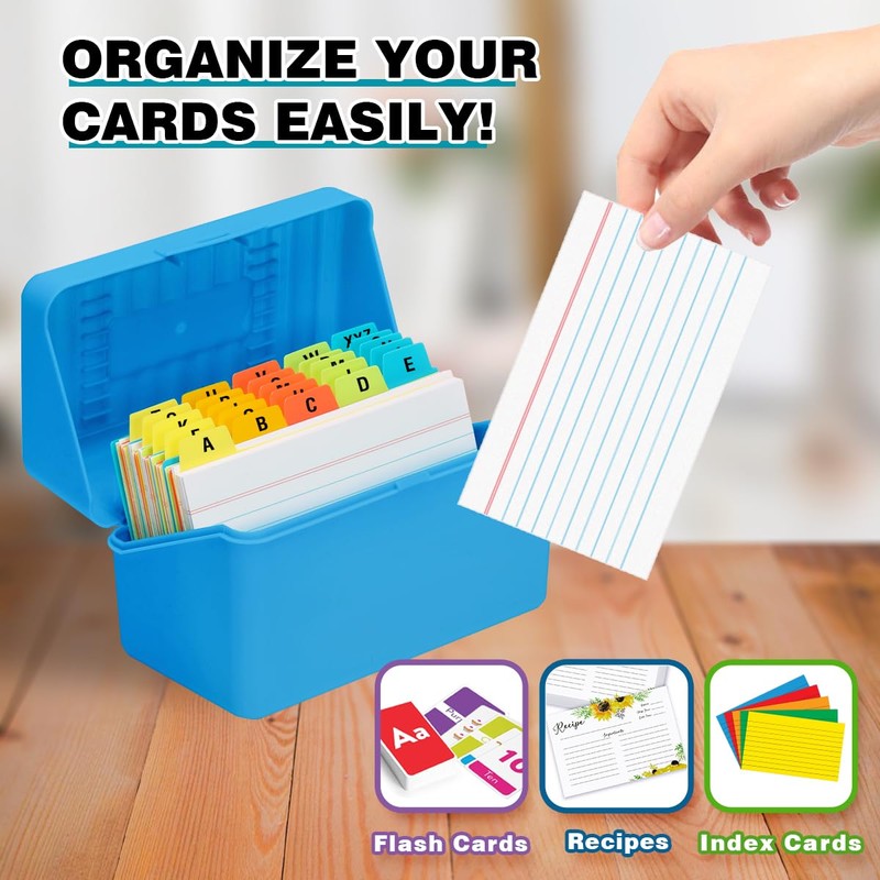 H4D 3x5 Index Card Holder with 100 Heavyweight Ruled Index