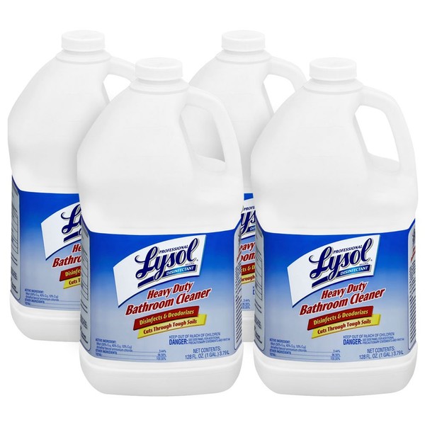 Lysol - 94201 Professional Heavy Duty Bathroom Cleaner Concentrate, 4gal (4X1gal), Clear