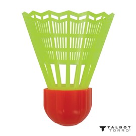 Talbot-Torro® 490182 Speed Badminton Shuttles, 6 Pieces (4 Fast Racers and 2 Slow Starters) with Aerodynamically Optimised Feather Dress, in Resealable Rotary Box