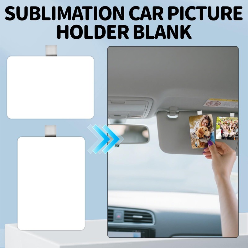 4Pack Sublimation Photo Car Visor Clips (Square)