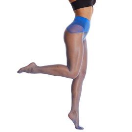Frola - Medias de seda sin costuras para mujer, ultra delgadas, resistentes a la ejecución, medias transparentes para mujer, sensación 0D, 1 par azul, Small