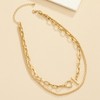 ALRNBY Gold Stacked Necklace for Women Paper Clip and Rope