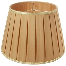 Royal Designs Round Pleated Designer Lamp Shade, Gypsy Gold, 10 x 14.5 x 10