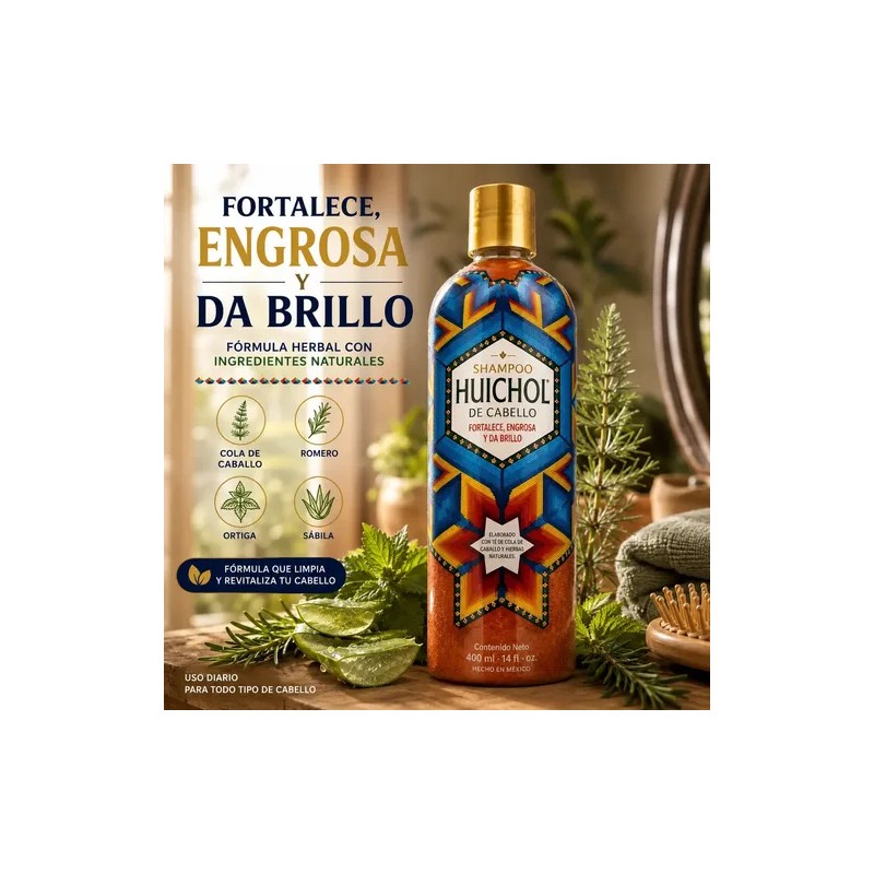 Shampoo Huichol Original Fortalecedor (brillo) Cabello 400ml