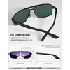 LUENX Aviator Sunglasses for Men Square Polarized Polygon Shades Driving