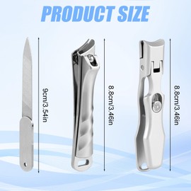 Nail Clippers for Men, Upgrade Slanted Nail Clippers for Seniors Thick Toenails Angled Nail Clipper Heavy Duty Large Toe Nail Clipper with File Sharp Curved Fingernail Clipper Cutter Adult