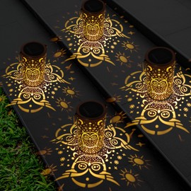 VIHOSE 4 Pack Owl Solar Lanterns Owl Solar Lights Outdoor Garden Waterproof Lights Hanging Garden Decor for Patio Yard Deck Porch Balcony Lawn Gardening Decoration Gifts