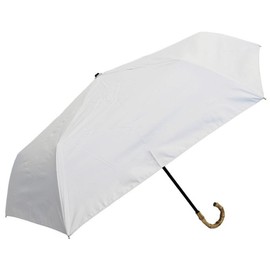 アテイン 折晴雨兼用ミニ 無地・バンブー手元 オフホワイト 55cm 6724