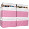 Large 22 Quart Linen Fabric Foldable Storage Bin Cube Organizer