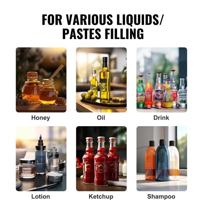 VEVOR Manual Paste Liquid Filling Machine, 5-50ml Adjustable Bottle Filling