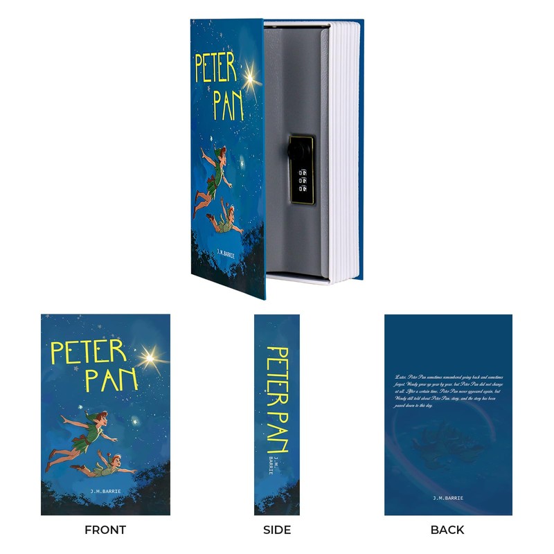 Book Safe with Combination Lock, Hidden Safe (9.5 x 6.2