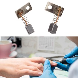 Milageto 2x Electric Manicure Machine Carbon Brush Electric Manicure Machine Head Replacement Nail Salon Equipment, 3.5x3.5x5mm
