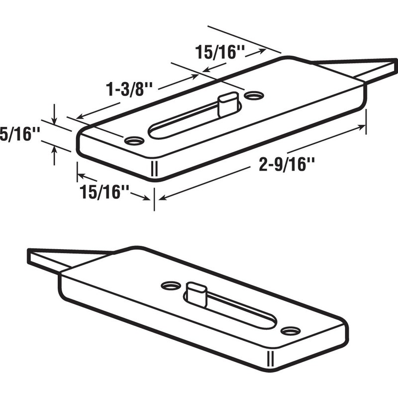Prime-Line F 2737 2-9/16 In., White Plastic, Spring-Loaded Tilt Latch