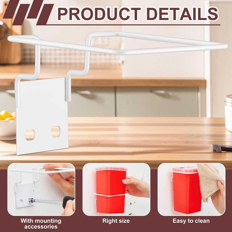 Teenyyou 4 Set Wall Mount Sharps Container Mounting Bracket for