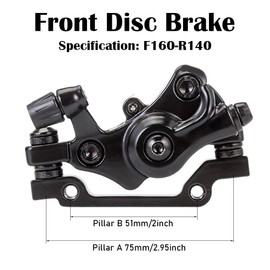 Wangzzniu Mechanical Disc Brake Caliper Set, Universal Fit for Mountain Bike/Road Bike, Aluminum Alloy Brake Calipers with Adapter, Front & Rear Installation, Wear-Resistant & Anti-Corrosion (Black)