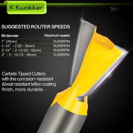 K Kwokker Dovetail Router Bit 1/2 Shank, Dovetail Jig, Router Bit Set, 1/4" 1/2" 3/8" 5/8" 3/4" Dia Wood Milling Cutter Tool for The Construction of Boxes Drawers Chests and Fine Casework Woodworking