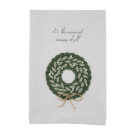 Mud Pie Applique Xmas Tea Towel, Wreath, Small