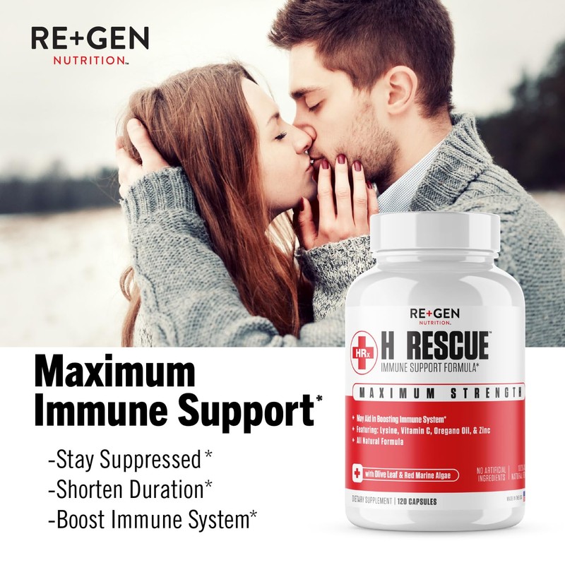 Re+Gen Nutrition H Rescue Immune Support Supplement for Adults, Capsules