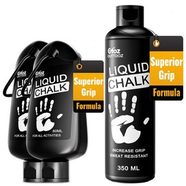 60 ML / 350 ML Pro Grade Liquid Chalk Mess-Free Gym Chalk for Weightlifting, Gymnastics, Rock Climbing, Dancing, Dries in Seconds. - Style: 350ML + 60ML*2
