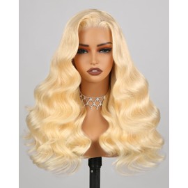 Arabella 613 Lace Front Wigs Human Hair 6x5 Ready to Go Glueless Wigs Human Hair 230% Density 12A Pre Cut Lace Pre Plucked Bleached Knots Blonde Loose Body Wave Wig (16inch, 6X5 Loose Body Wave Wig)